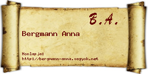 Bergmann Anna névjegykártya