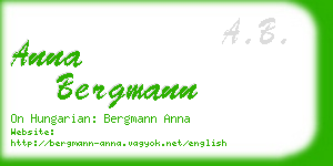anna bergmann business card